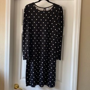Black with white dress.